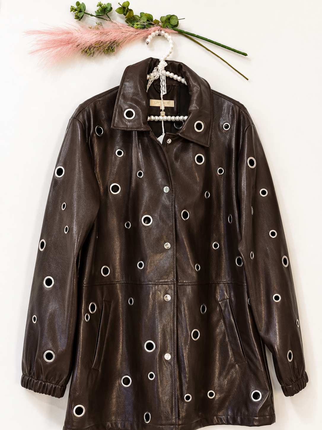 Chaqueta polipiel marrón