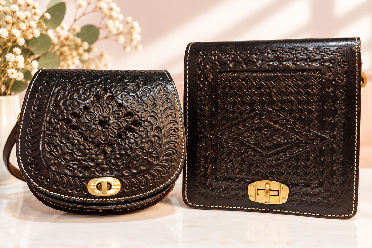 Bolso piel marroquí rectangular