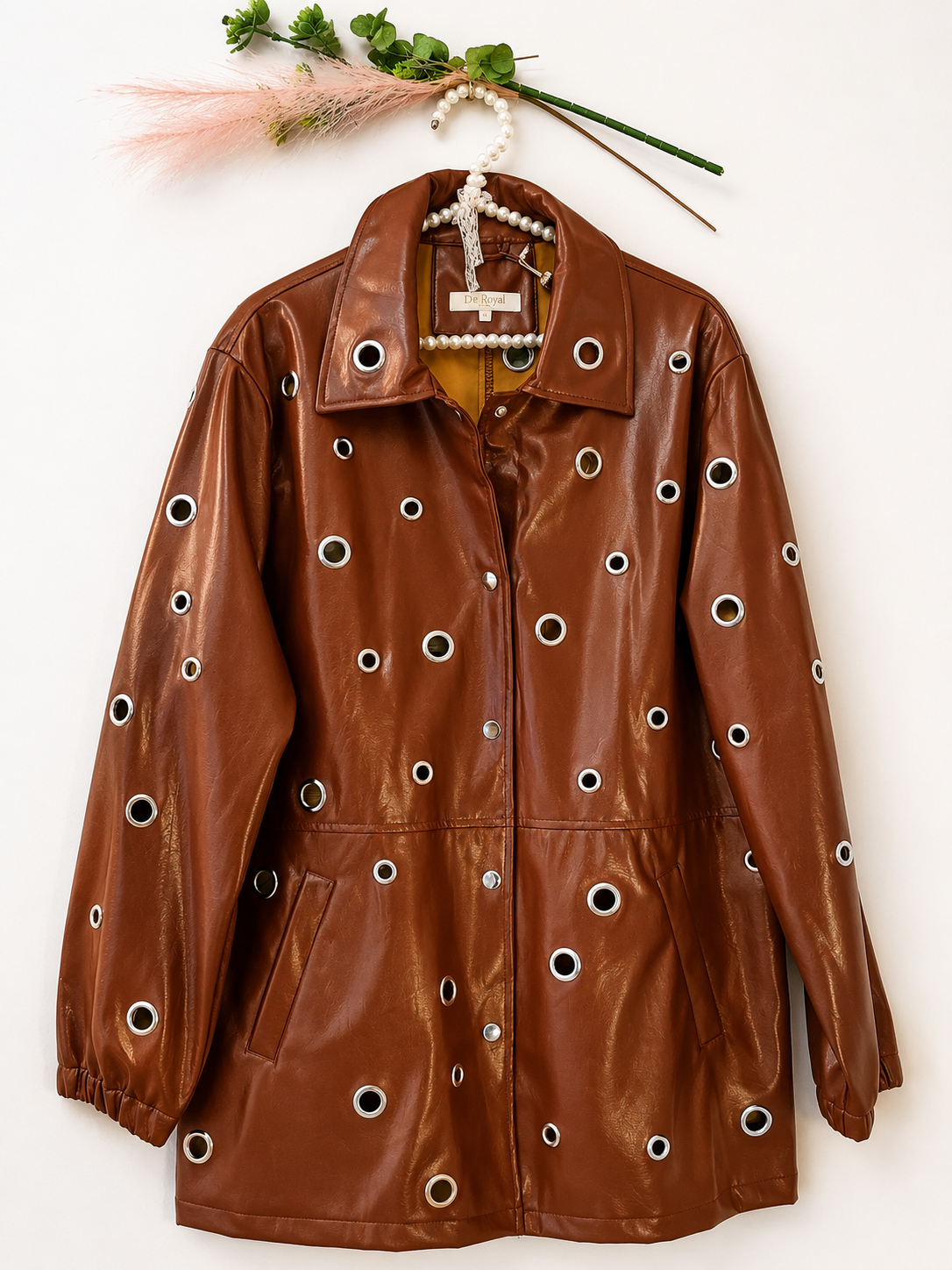 Chaqueta polipiel marrón