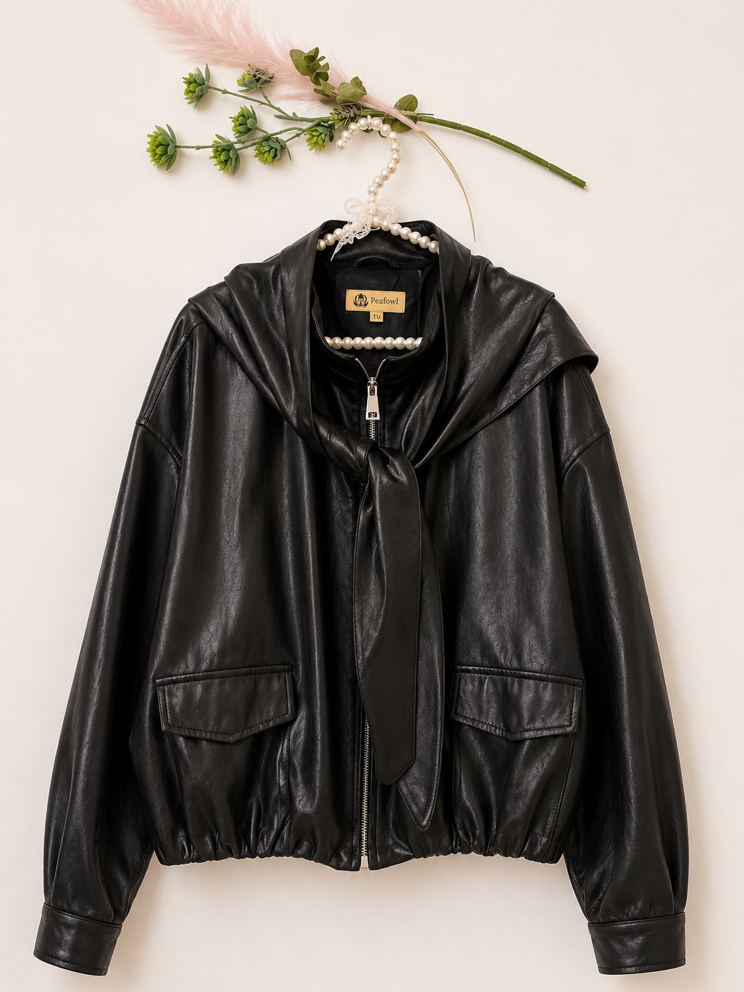 Chaqueta polipiel negra
