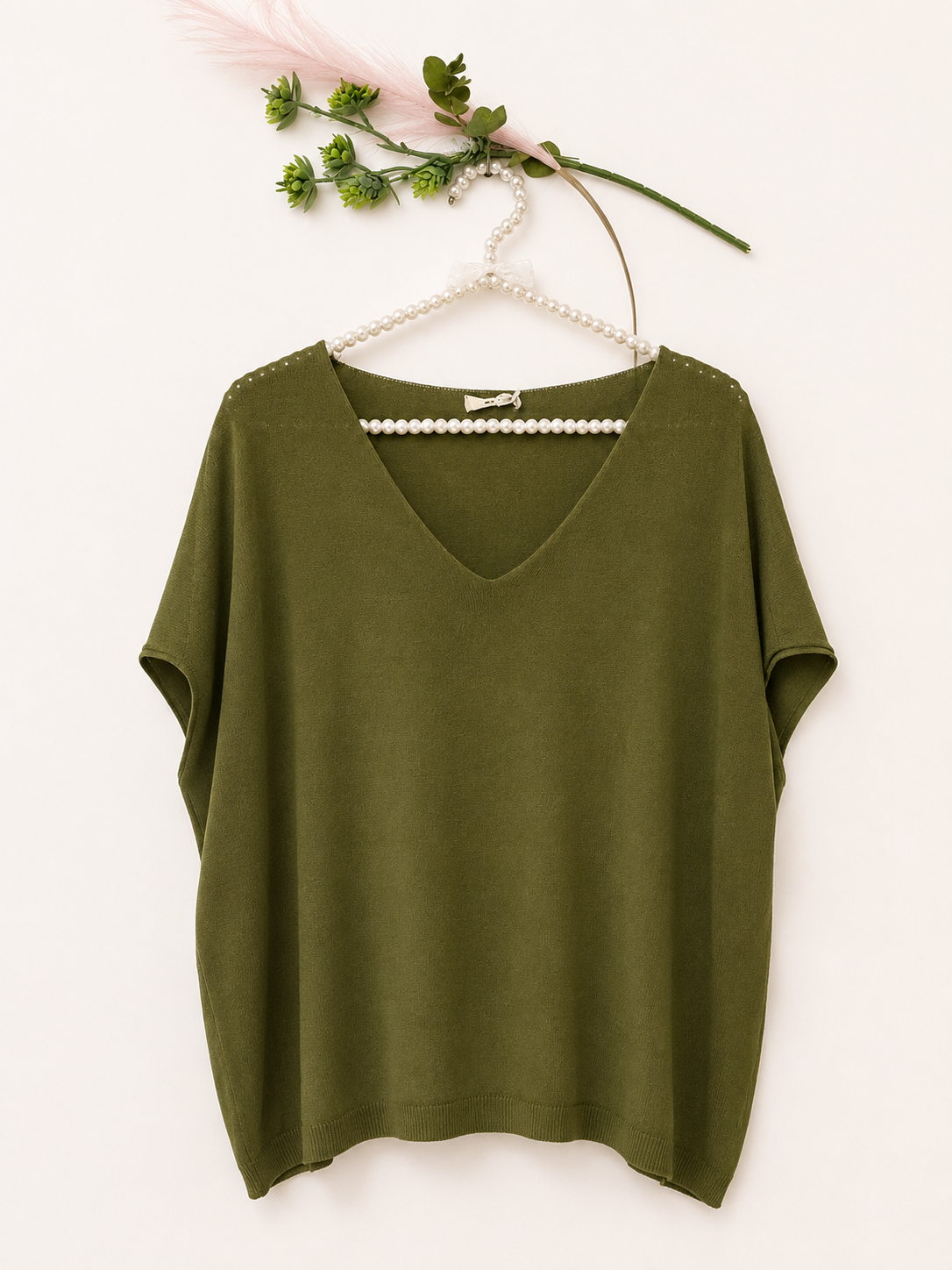 Top con mangas verde