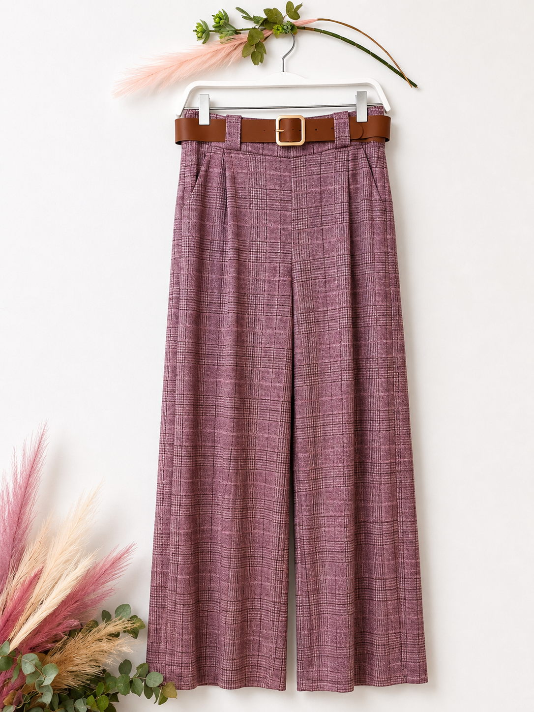 Pantalón cuadros rosa