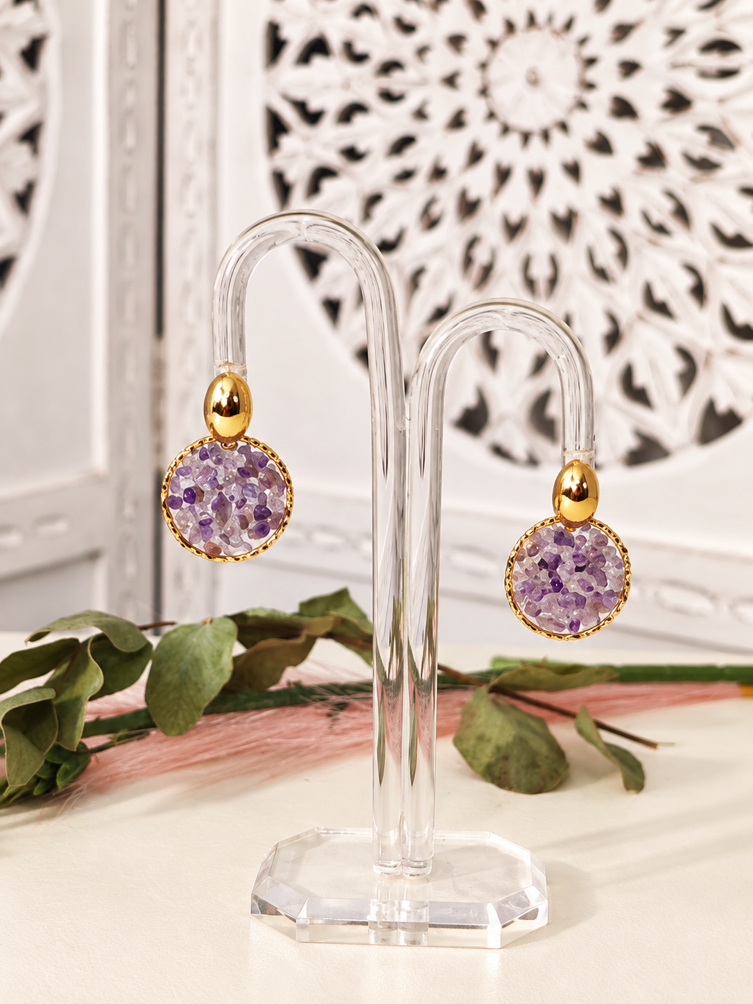 Pendientes lilas